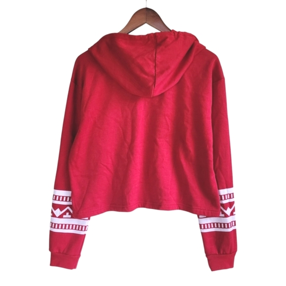 Coca-Cola Cropped Sweatshirt Hoodie Red Women's Medium Cozycore - Picture 2 of 5